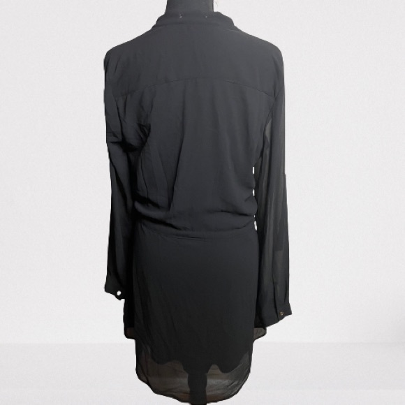 Liberty Love Chiffon Long Sleeve Tie- Front Waist Large Dress - Picture 3 of 12